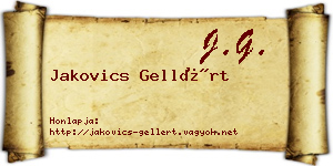 Jakovics Gellért névjegykártya